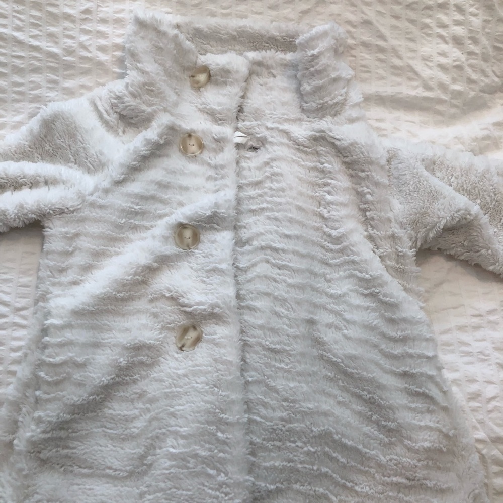 Fuzzy white girls jacket